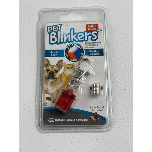 Pet Blinkers SMALL Breed LED Safety Light Flashing Red/White/Blue Weather Resist - Picture 2 of 5